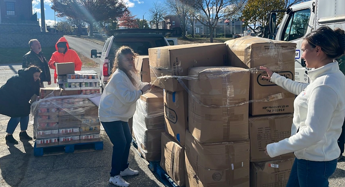 OSJL distributed 700 coats in Lewiston, Maine, to assist veterans and their families in partnership with Disabled American Veterans and the local Veterans of Foreign Wars chapter.