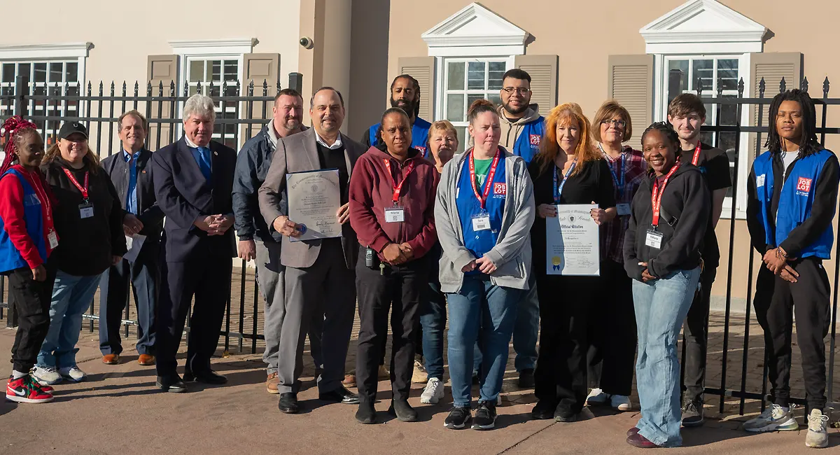 Associates and town officials at the ribbon cutting for the opening of Ocean State Job Lot in Avon, MA.