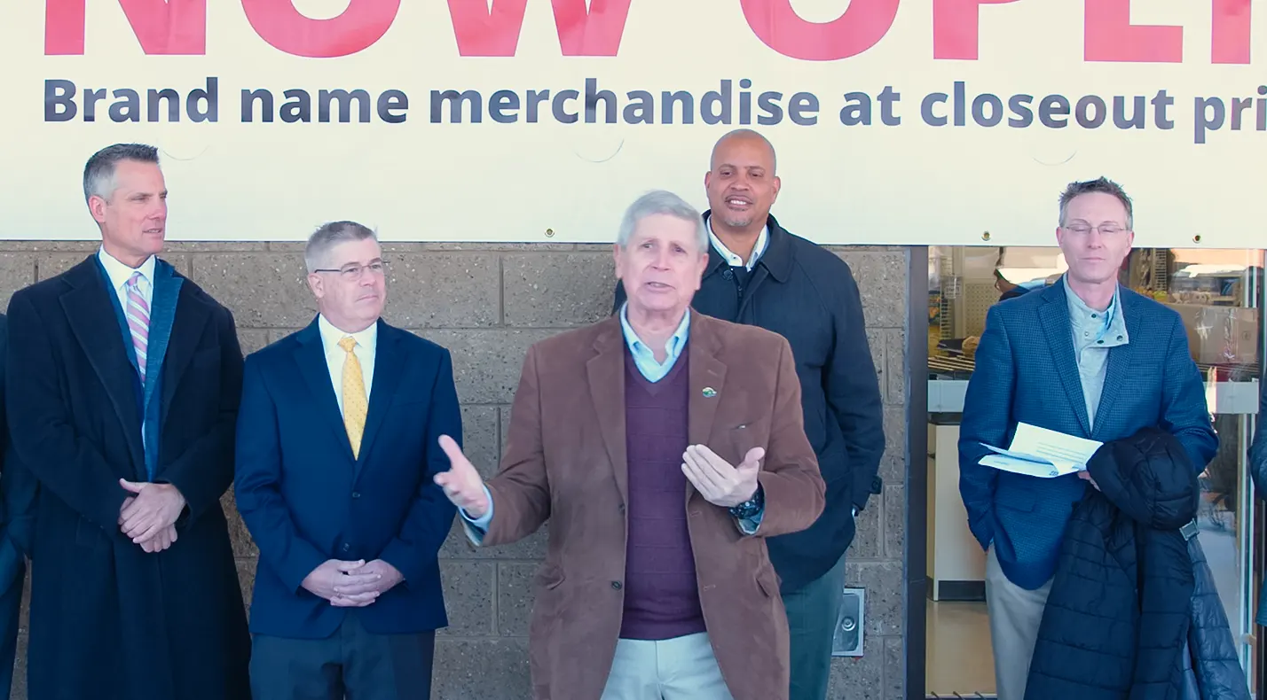 Pictured left to right: Assemblyman Matthew Simpson; Councilmen Scott Gushlaw and Michael Dixon; County Supervisor Nathan Etu; Town Supervisor John Strough; OSJL Regional Director James Hines; and OSJL District Team Leader Patrick Bridgett.