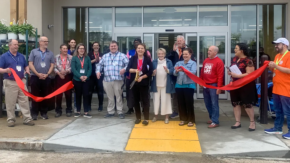 Ocean State Job Lot celebrated the grand opening of its new North Conway, NH store with a ribbon-cutting ceremony attended by team members and local officials, including State Senator Mark McConkey and Conway Selectmen Chair Mary Carey Seavey.