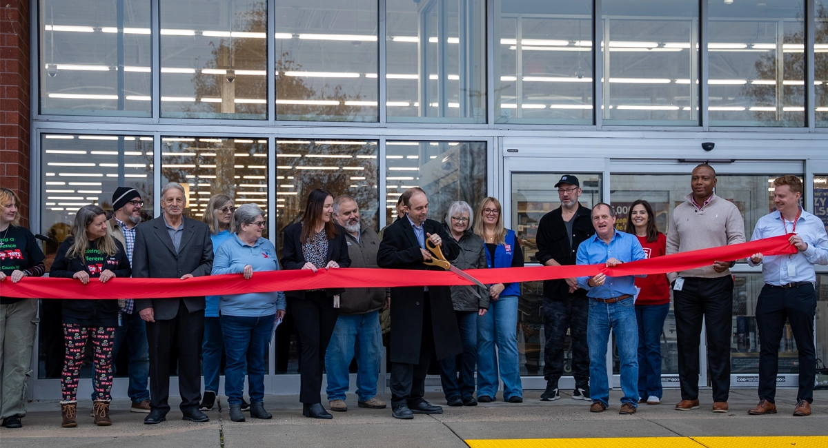 Photo courtesy of Ocean State Job Lot Ocean State Job Lot (OSJL) Mays Landing Store Team Leader Don Larcher cuts the ribbon at the Mays Landing store grand opening celebration, along with Representatives from Ocean State Job Lot, and Hamilton Township Deputy Mayor Carl Pitale. This is OSJL’s 11th store in the Garden State.